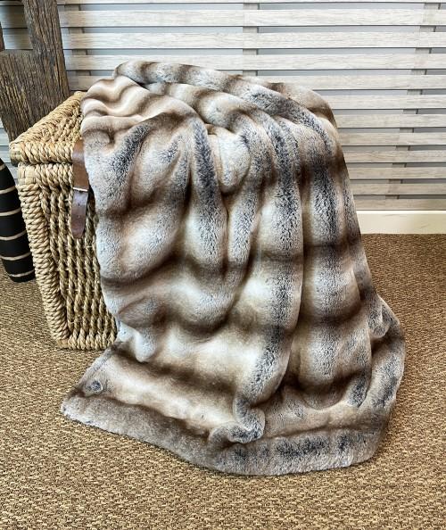 Luxury striped faux blanket