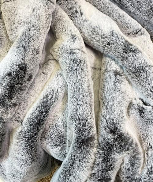 Close up image of Morning Frost faux fur fabric