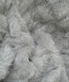 Close up image of Aspen Grey faux fur fabric