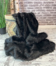 Luxury Black Angus faux fur throw