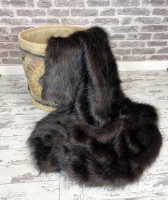 Luxury dark brown Hazelwood faux fur throw