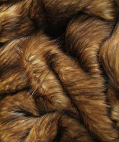 Close up image of Red Panda faux fur fabric