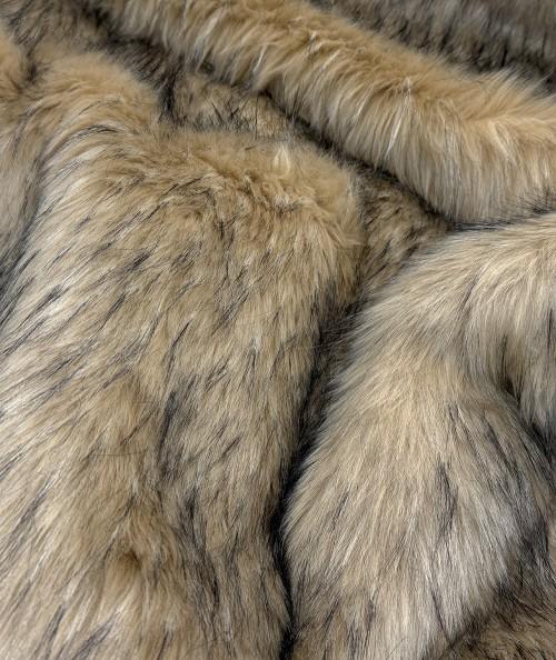 Beige and black craft fur fabric