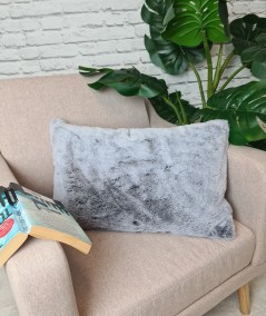 Rectangular fur cushion in the Morning Frost design