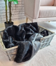 Midnight Black faux fur dog blanket