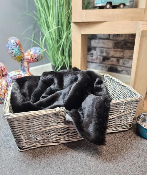 Midnight Black Fur Pet Blanket