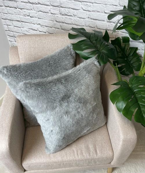 Aspen Grey Fur Cushions