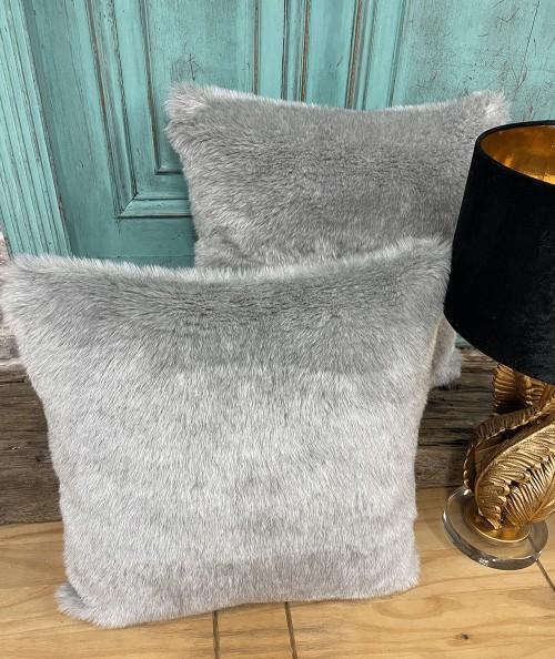 Aspen Grey Fur Cushion Covers