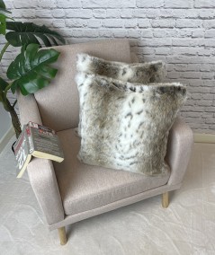 Animal print faux fur pillows