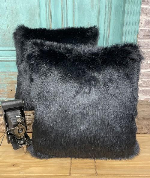 Black Angus Faux Fur Cushion