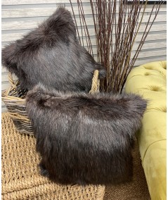 Luxury long haired brown cushion covers