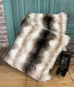 Economy striped fur cushions