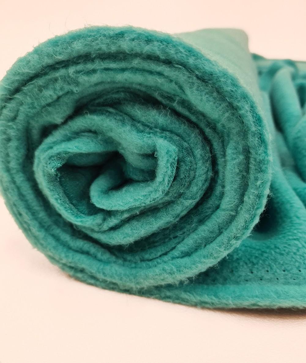 Jade green fleece fabric