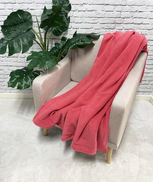 Pink fleece throw