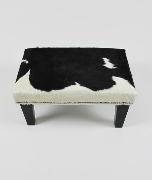 Small Black and White Cowhide Footstool 315