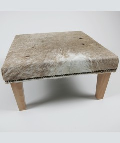 Luxury beige cowhide footstool 301