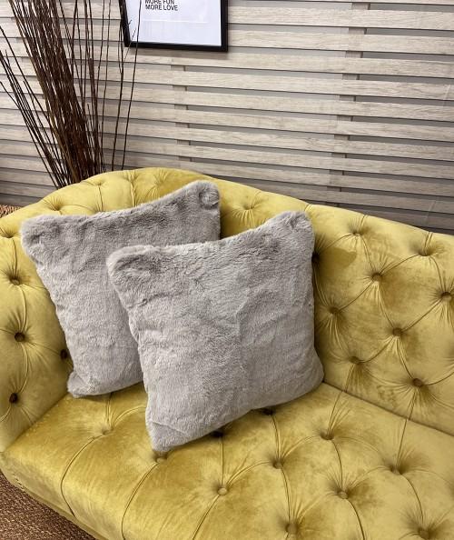 Chelsea Taupe Faux Fur Cushion Covers