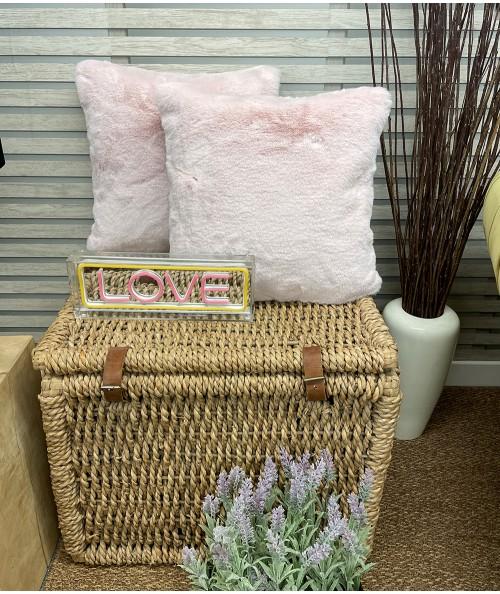 Chelsea Pink Faux Fur Cushions