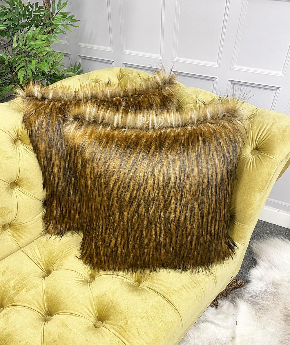 Red Panda Faux Fur Cushions