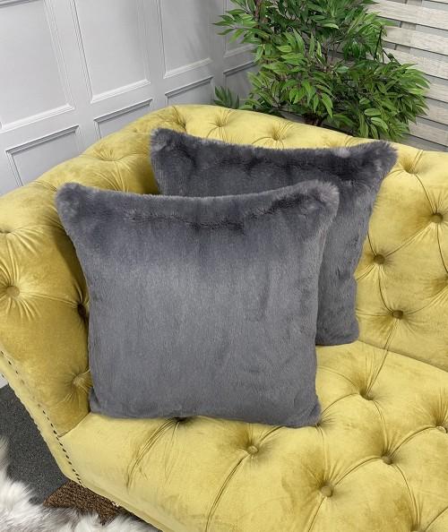 Chelsea Dark Grey Faux Fur Cushion Covers