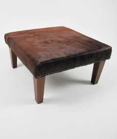 Brown Brindle Medium Cowhide Footstool 307