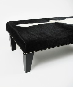 Extra large rectangular cow skin footstool 309