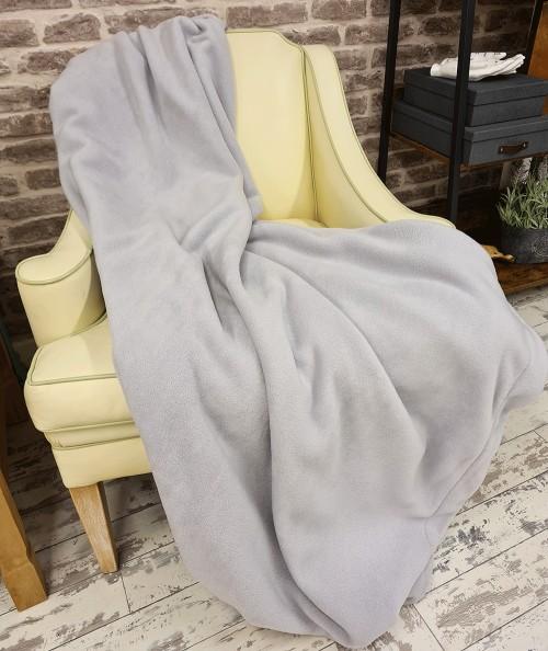 Light grey fleece throw