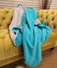 Reversible soft fleece sofa throw