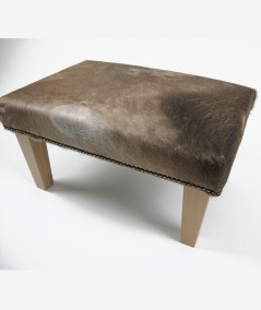 Small Light Brown Cowhide Footstool 311