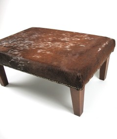 Large rectangular brown brindle footstool 314