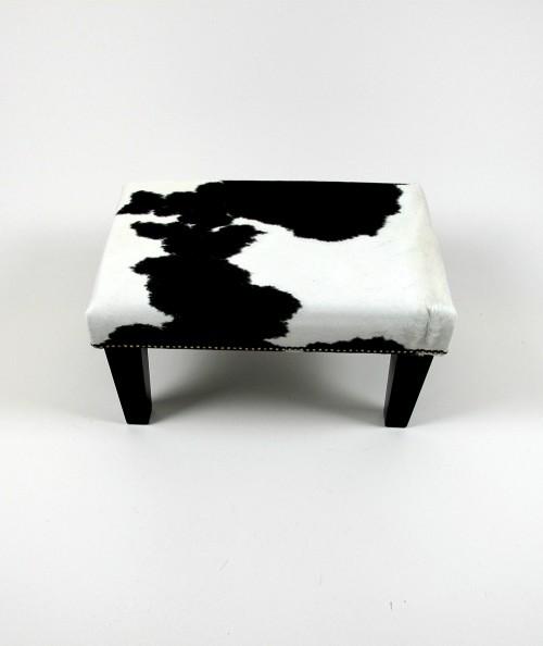 Small Black and White Cowhide Footrest 316