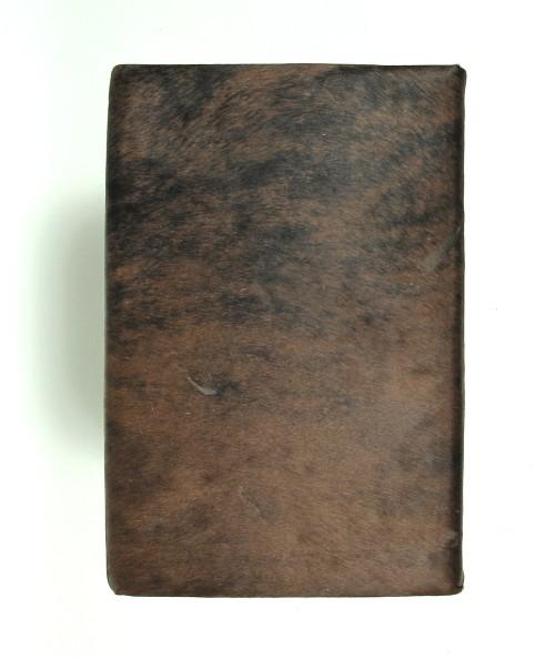 Rectangular brown brindle hair on hide footstool 322