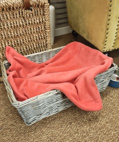 Soft coral pink fleecy pet blanket