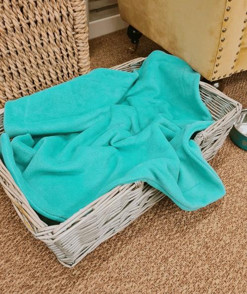 Jade green soft fleecy dog blanket