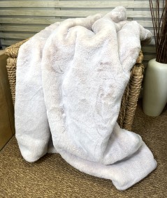 Luxury pink beige fake fur blanket