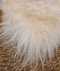 Close Up Image Of The Creamy White Icelandic Sheepskin Rug