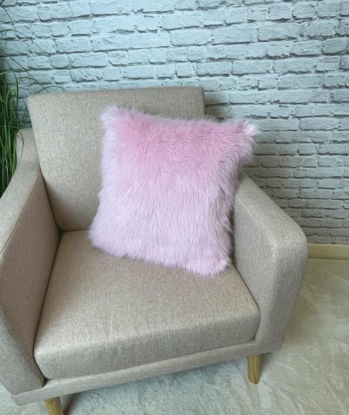 Pink furry cushions