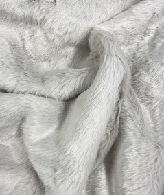 Luxury silvery white medium length faux fur fabric