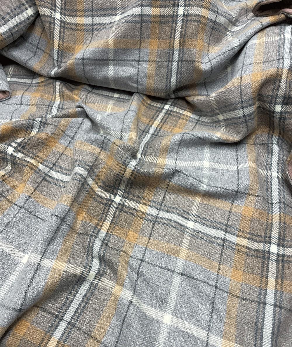 Grey tartan check craft fabric