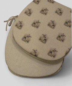 Small rabbit print reversible chair pads available with print or plain reverse