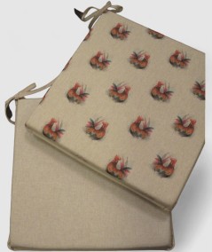 Small chicken print reversible square chair pads