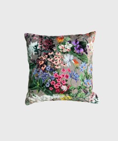 Reversible floral velvet cushions