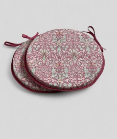 William Morris Round Bistro Snakeshead Crimson Seat Pads