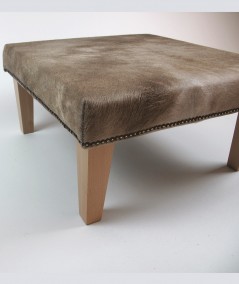 Mottled Beige Cowhide Footstool 328