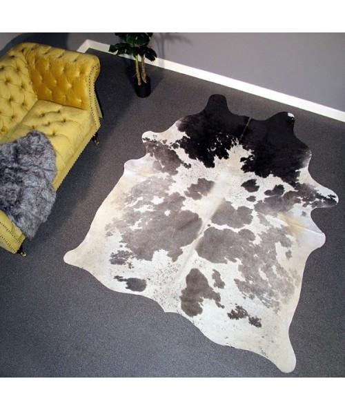 X/Large Black, Grey and off-white Cowhide Rug CR00142