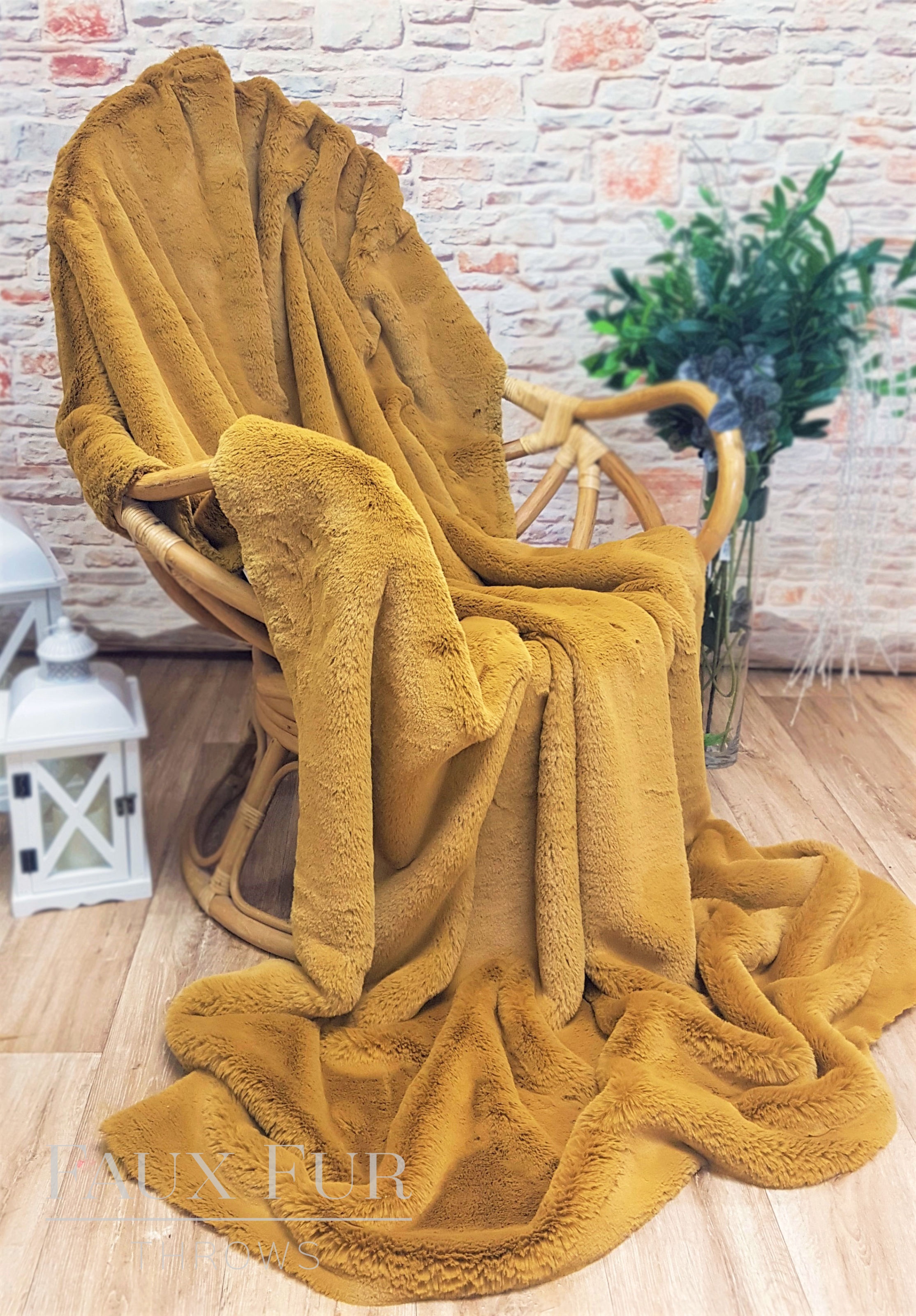 Kalahari Gold Faux Fur Throw