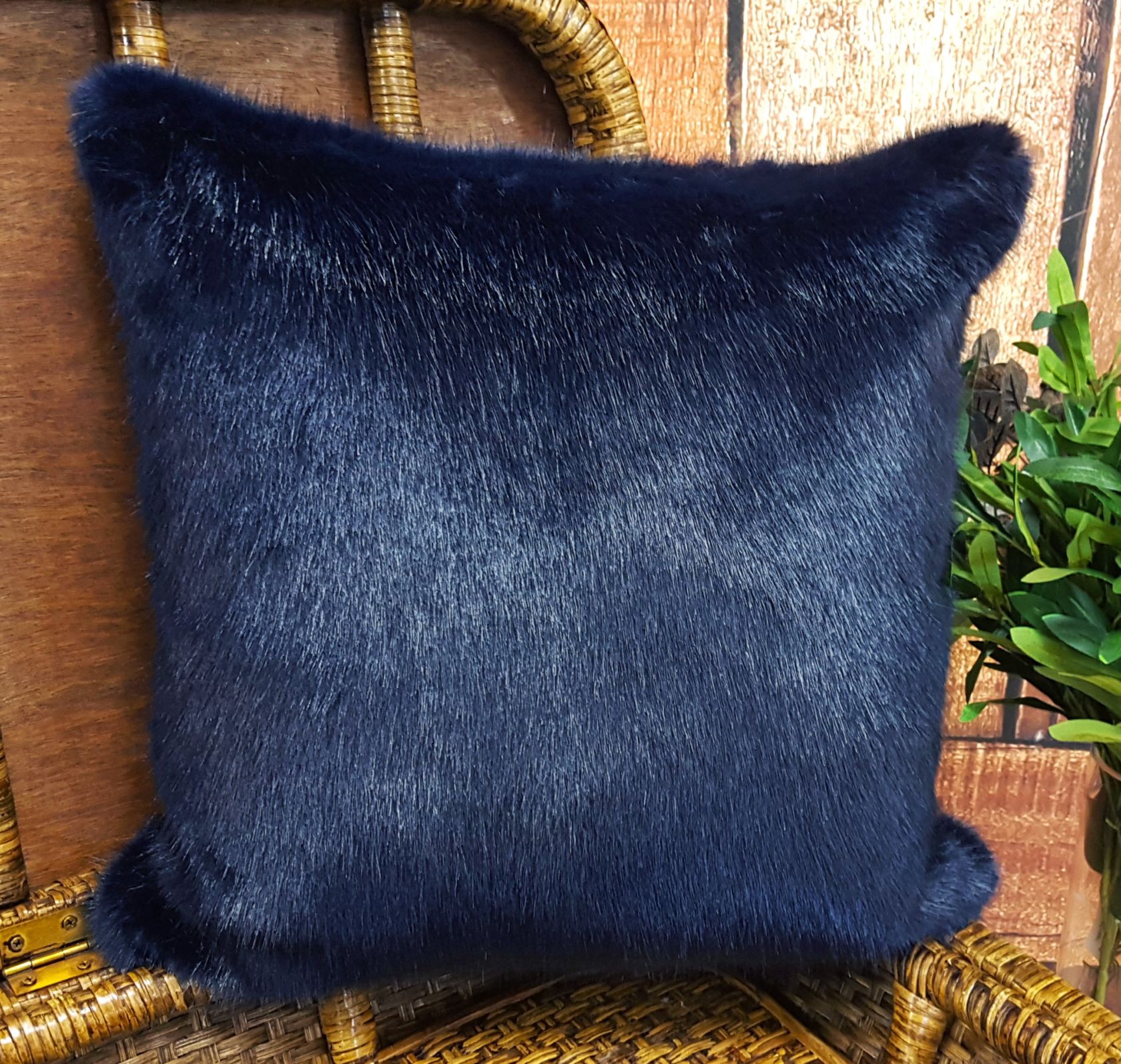 Navy blue hotsell fur pillow