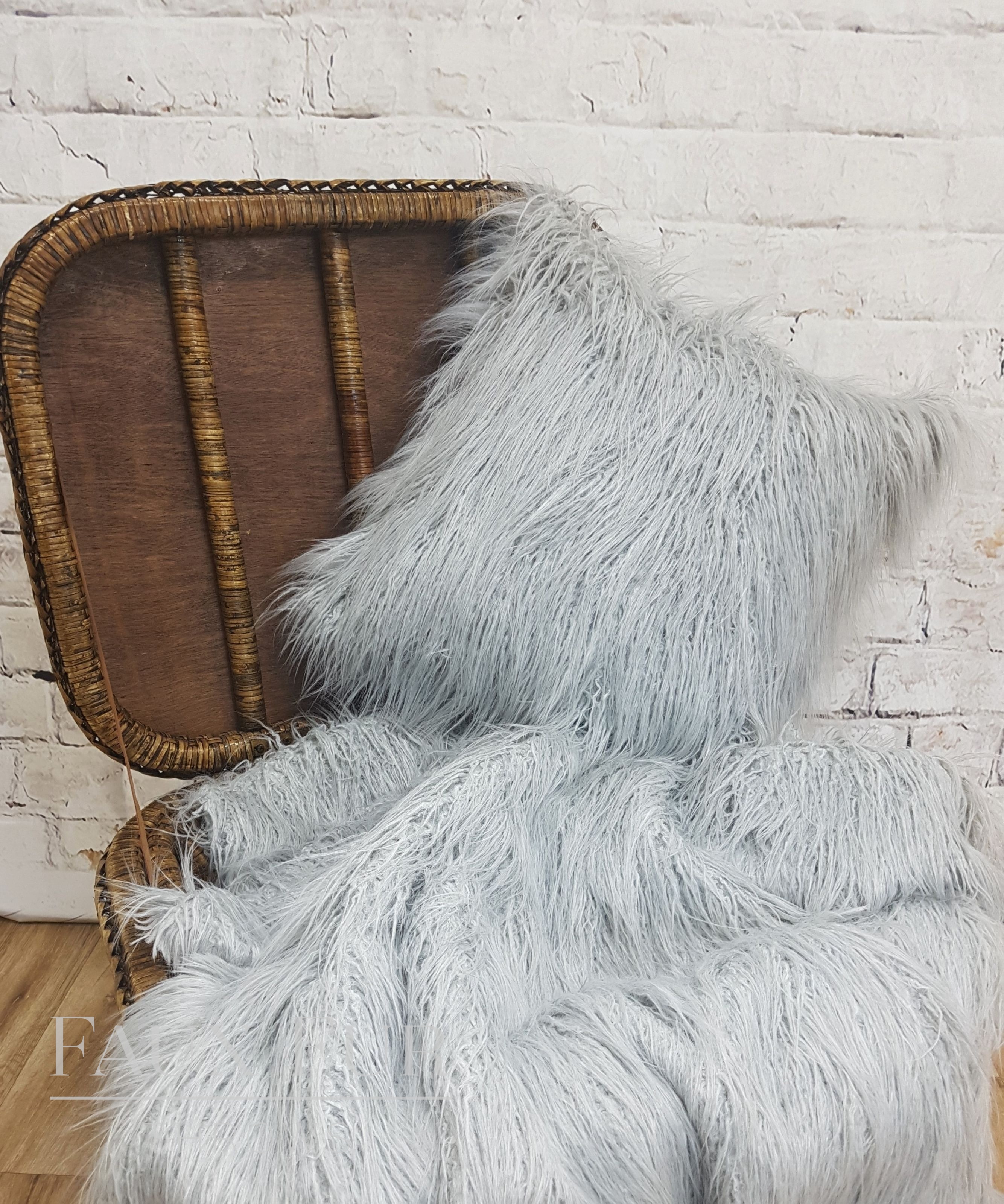 Silver hotsell fur pillow