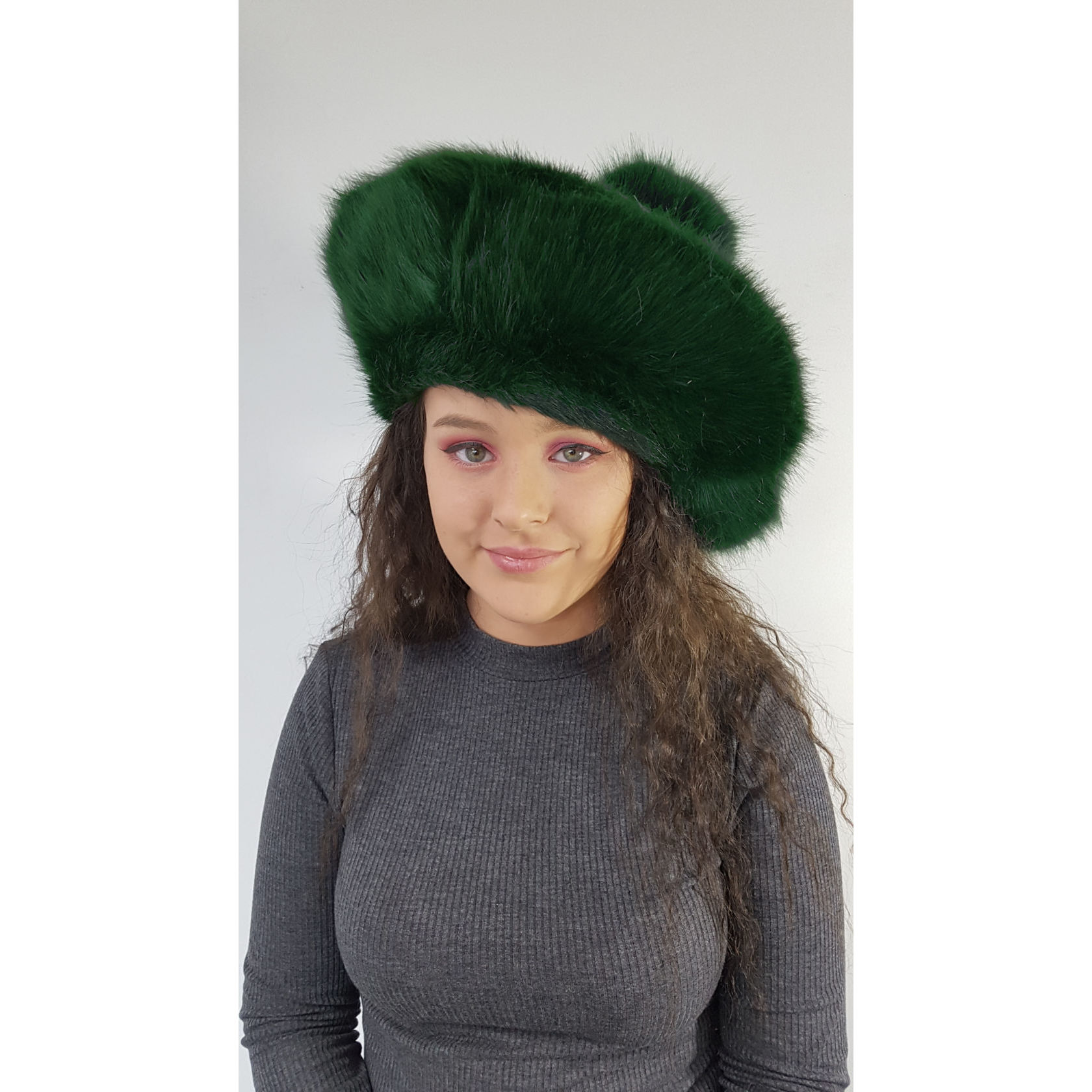 Buy Green Fur Trapper Hat Fox Online in India 